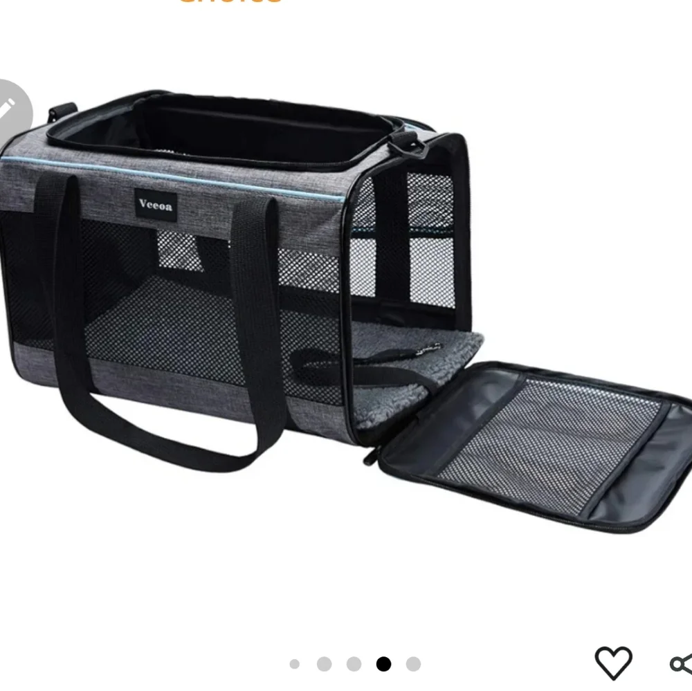 Gray Portable Pet Carrier Bag for Dogs & Cats